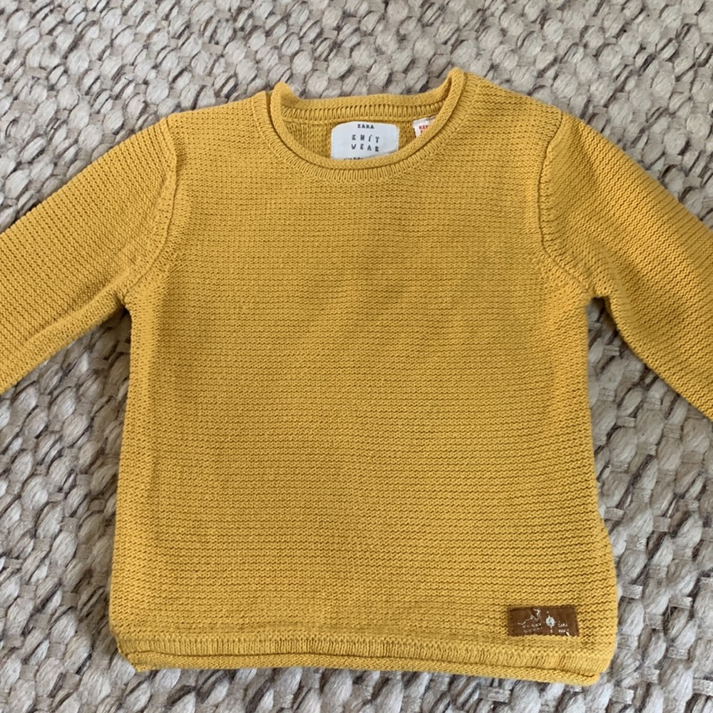 Zara Baby knit wear yellow sweater 6-9 months - Picture 2 of 4